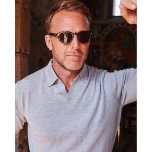 NWT Collars and Co Bellagio Buttonless Long Sleeve Merino Polo Large